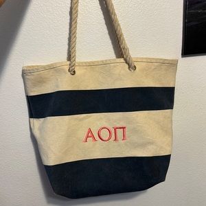 Vintage AOII Alpha Omicron Pi Beach Bag